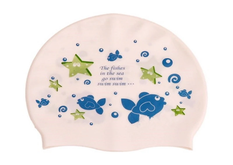 Kids Swim Cap High Elastic Waterproof Swim Bath Cap Cute Cartoon Style Swim Hat for Boys and Girls