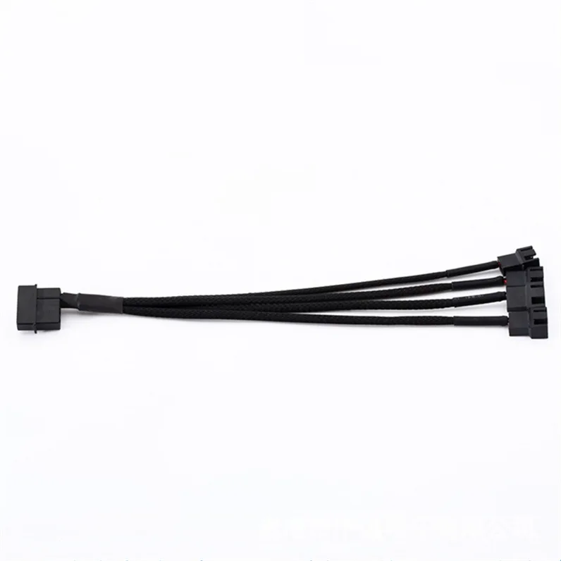 PC Chassis IDE Molex 4pin Connector to 2510 3Pin 4Pin Cooler Cooling fan Adapter Splitter Power Sleeved Cable 1 to 2 way 27CM