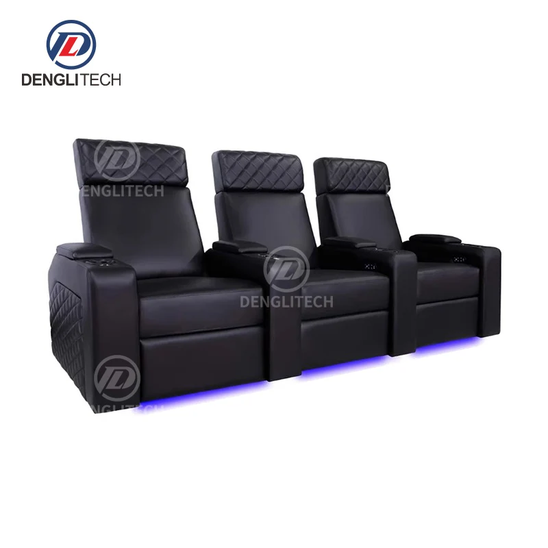 European New Design Ergonomic Leather Fashion Couch Furniture Sofa Cinema Electric Adjustable Backrest Recliner Movie Sofa