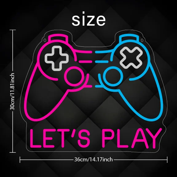 LED Neon Sign Wall Decor for Gaming Zone LED Neon Signs in Gamepad Shape Bedroom Game Room Plastic Lamp Body 5V Input Voltage