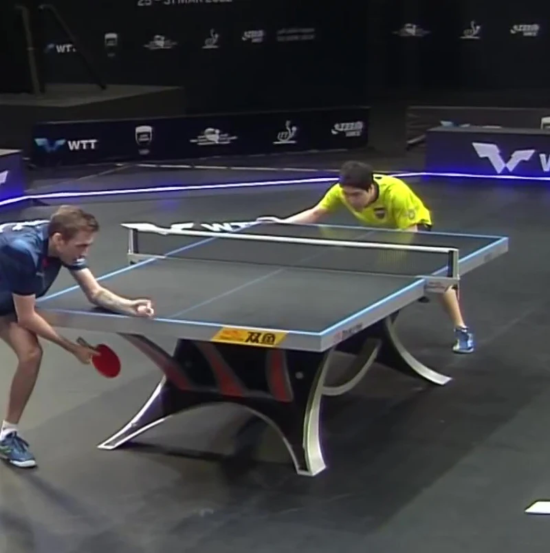 Стандартный черный стол для пинг-понга ITTF с синим краем тренировочное оборудование настольного тенниса
