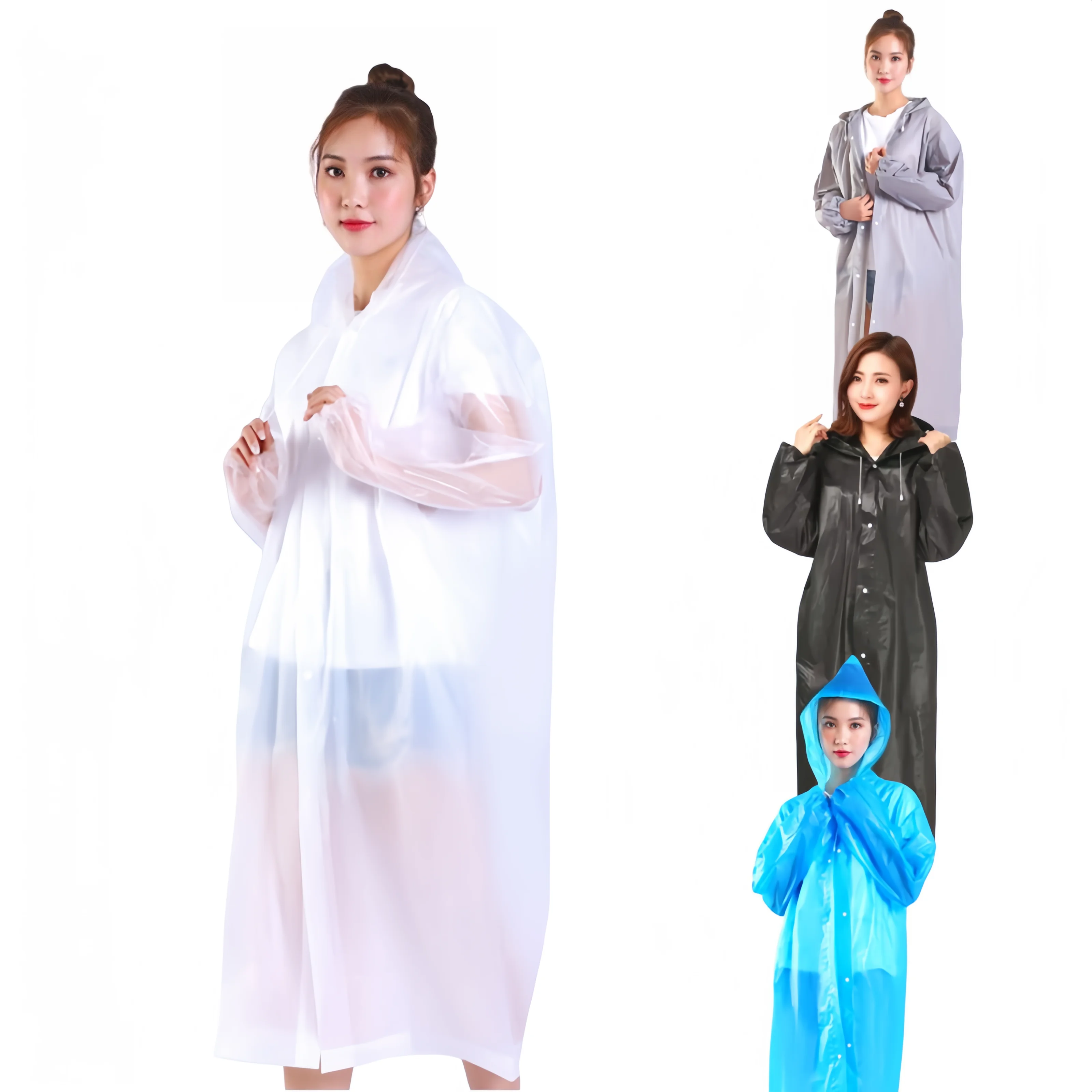 Hot Sale Lightweight EVA Raincoat Waterproof Long Design for Outdoor Sports & Travel Riding Hiking Essential Custom Logo Poncho