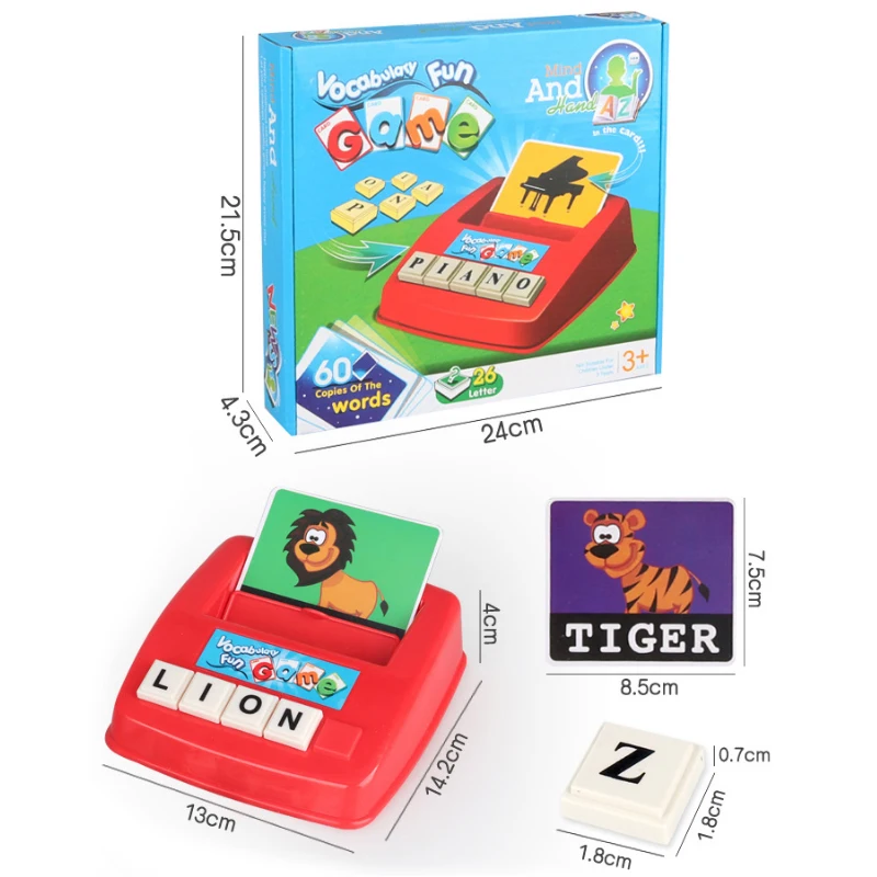 Preschool Educational Toys English Word Learning Letter Matching Spelling Games Board 2 to 4 Years Unisex EN71