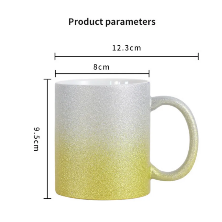 Thermal Sublimation Gradient Flash Ceramic Mug Creative 11oz Coffee Mug For Logo Print High Appearance Level Gift Water Cup