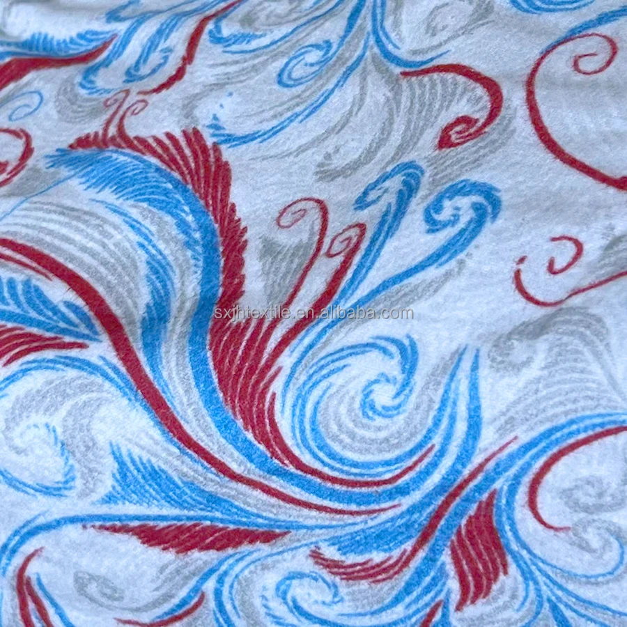 Custom Digital Printing on 100% Cotton flannel woven fabric