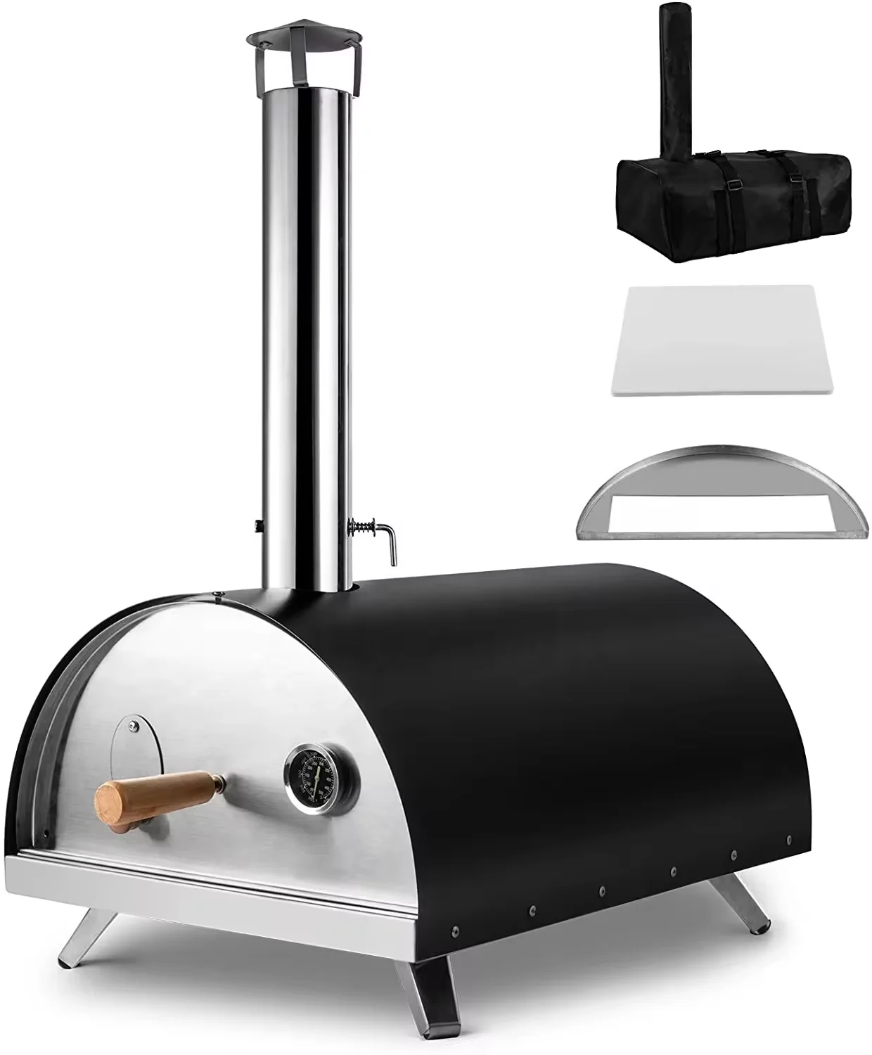 High Quality Portable Wood Fire Pizza Oven Trailer Wood Fired Pizza Ovens Charcoal Pellet Pizza Oven