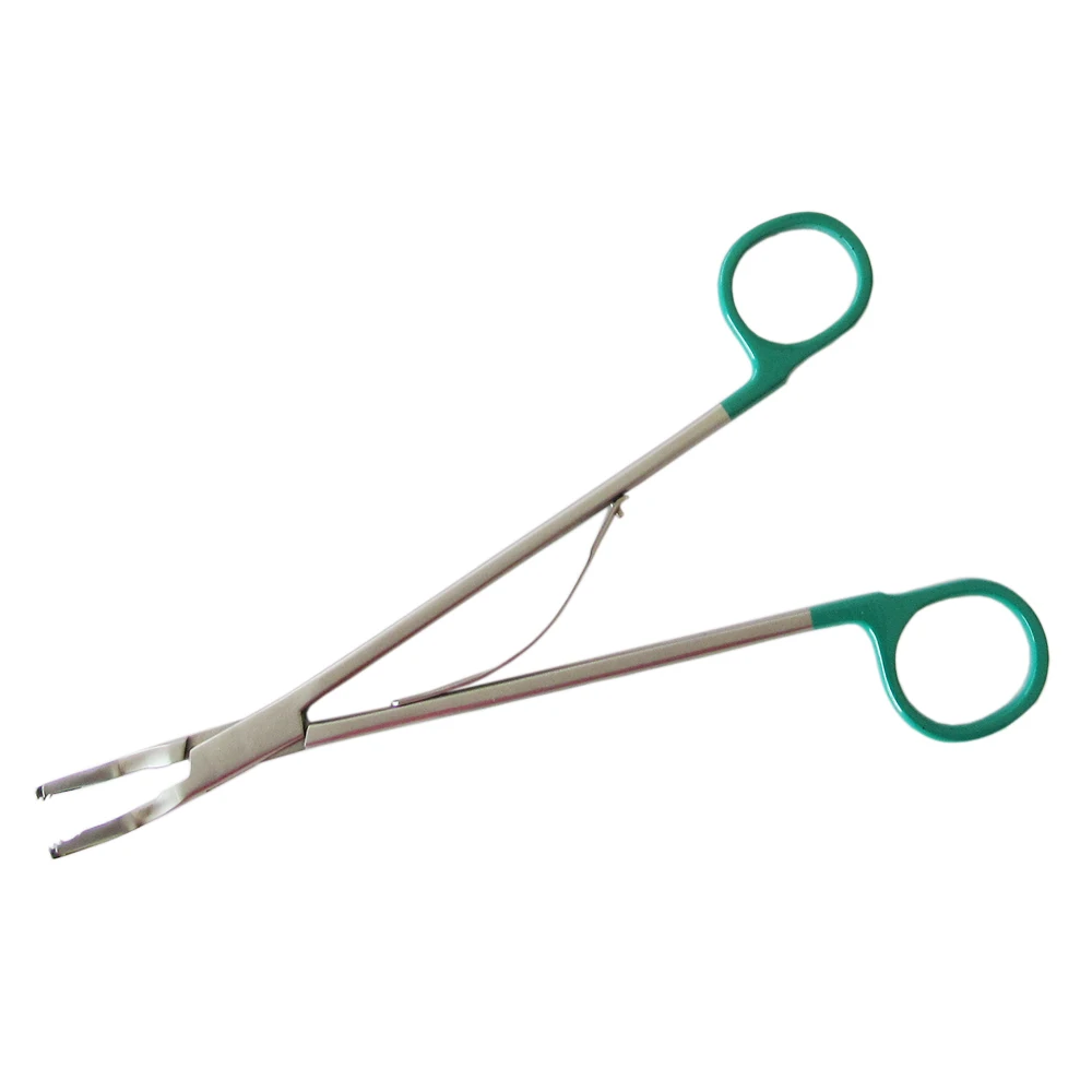 S size Green Powder metallurg curved open surgery endoclip hemolok applier/Haemostatic hem-o-lok clip applicator