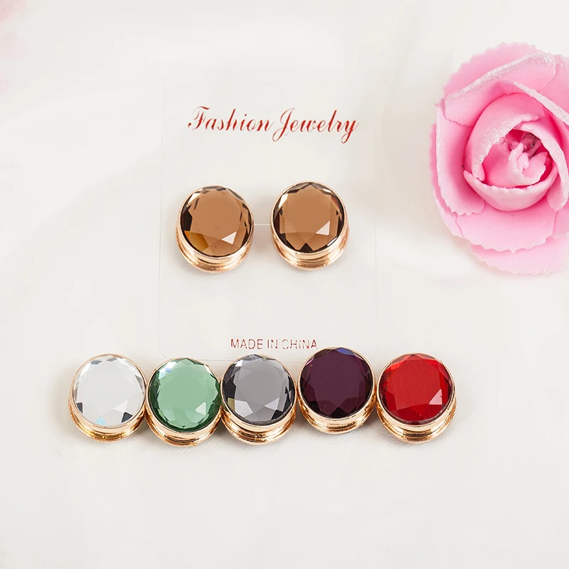 Factory Direct Sale Fashion Muslim Scarf Crystal Magnetic Glass Hijab Pins Colorful Unique Shawl Rhinestone Magnet Pin Brooch