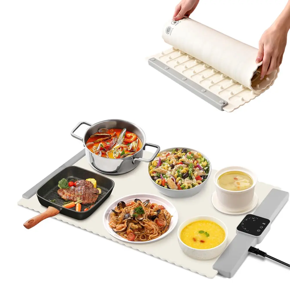 New Foldable Silicone Food Warming Tray Silicone Electric Heating Tray Electric Warming Tray with Adjustable Temperature