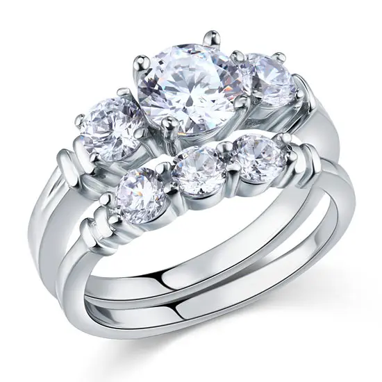 Super Jewelry Prices Wedding White Gold Sterling 925 Silver Rings High Quality Couple 18k Solid 14K Gold jewelry Hot Sale Ring