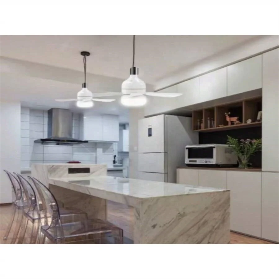 Ceiling Fan With Lights, Low Profile Flush Mount Ceiling Fan, Enclosed Bladeless Fan With Quiet Reversible DC Motor, 6 Speeds