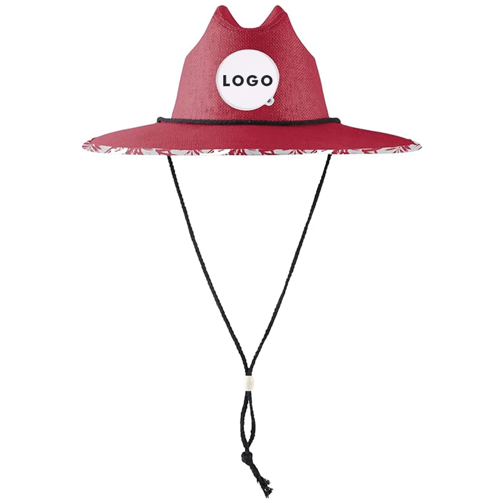 Men Women Summer Sports Travel Printed Cowboy paper cloth Panamanian Straw Hat Lifeguard Surf Surf Straw Hat