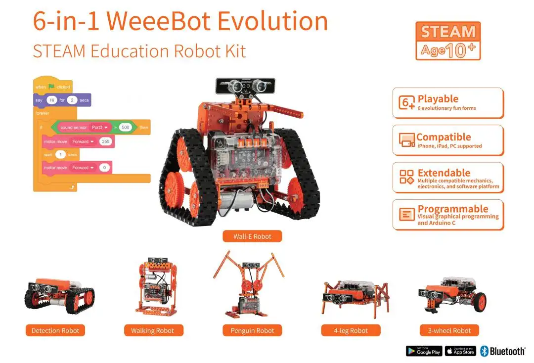Mental 6 in 1 stem coding remote control following electric assembly car chassis app educational robots learning kit