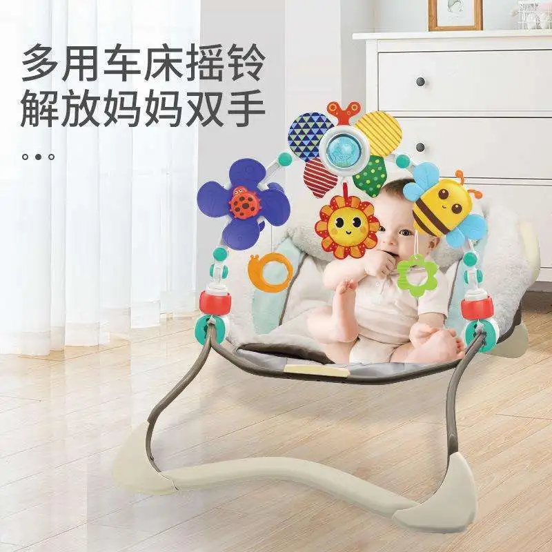 Detachable Baby Bed Stroller Pram Carseat Toys Travel Arch With Mirror And Hanging Squeaky Toys For Baby Crib