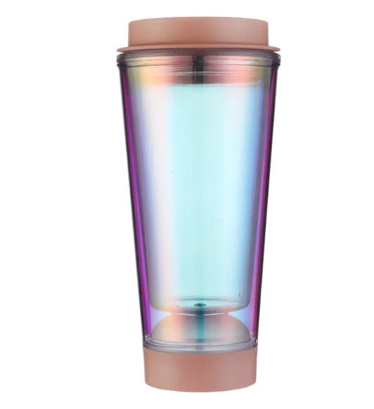 High-Value Gradient Color Plastic Luminous Cup Direct Drinking Water and Student Coffee Cup for Tea Usage