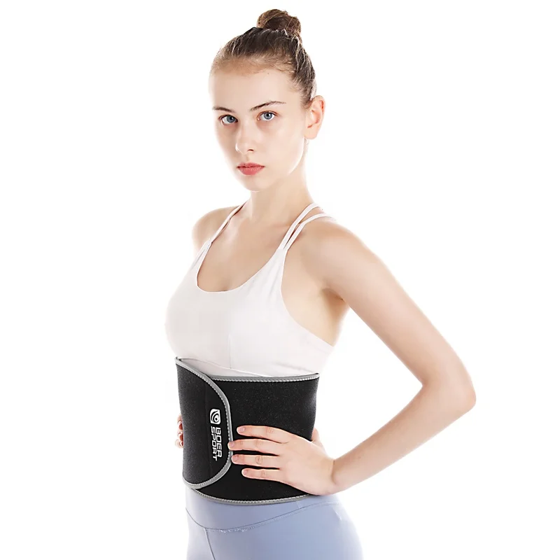 Black Silver Ion Shaper Sweat Sauna Belt Binding Slimming Waist Trimmer Belt