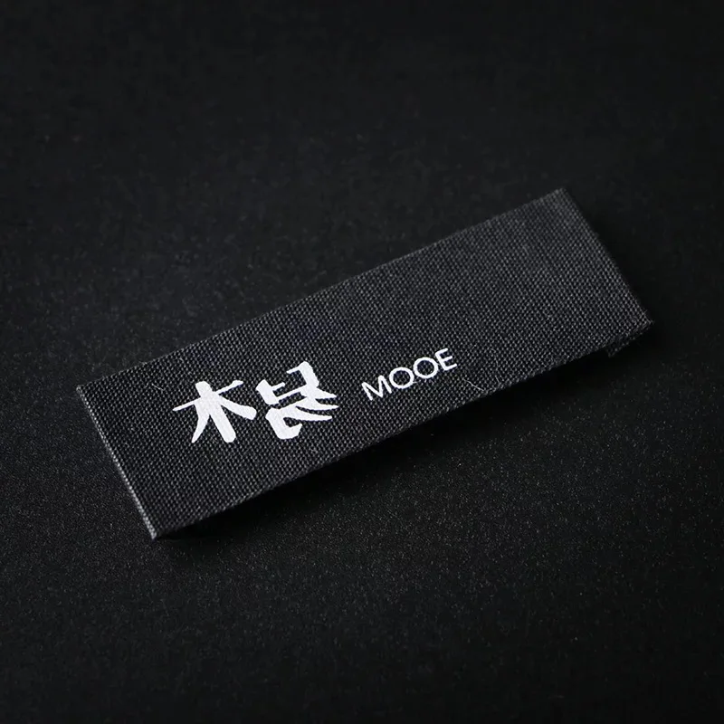 
Custom printed Beige cotton Woven Label For Clothing Care Labels Cartoon Shoes Bags Washable Garment Tags 