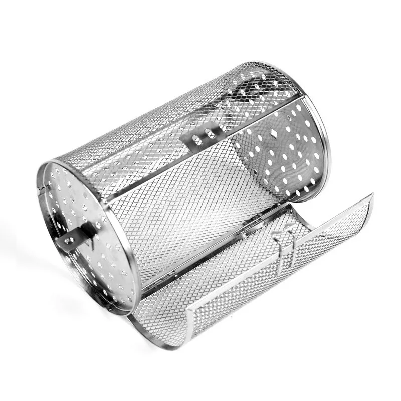 Hedan factory stainless steel square hole BBQ Rolling Grill Basket