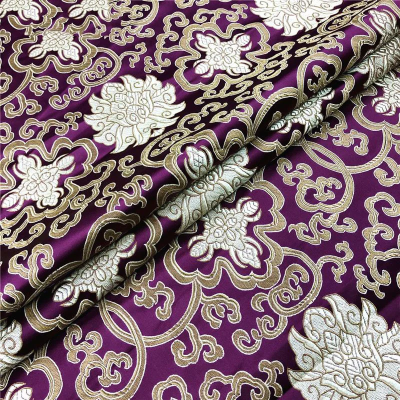 Colorful Silk Satin Golden Texture Antique Cheongsam Fabric for Sofa Cushion Fabric Fragrant Packaging