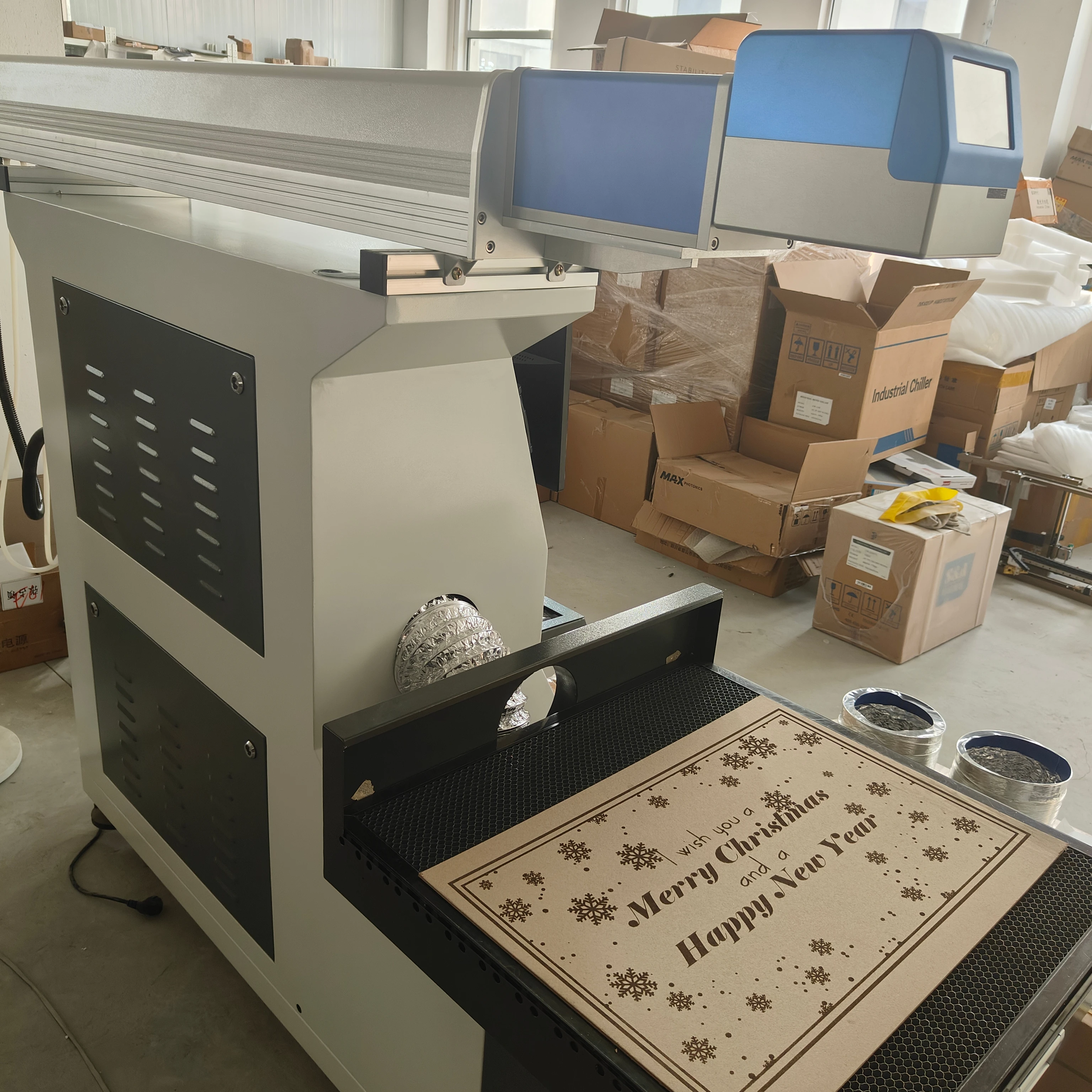 3D CO2 Dynamic Laser Engraving Marking 100W 600mm Working Area Heat Transfer Vinyl Supports Al DXF PV Flex