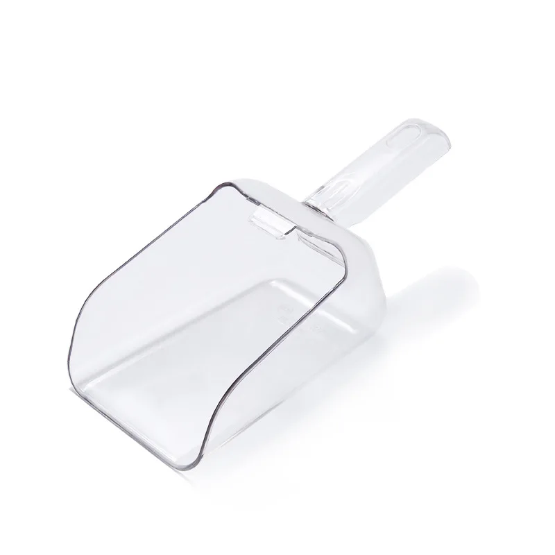 Round Square Clear Plastic Acrylic Long Handle  Food Ice Shovel