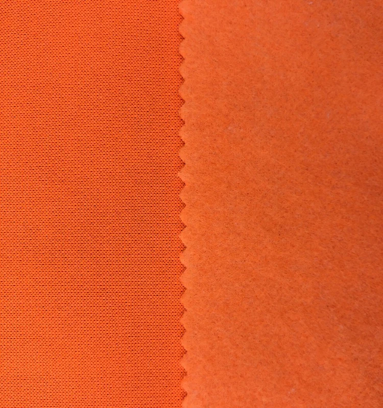js010 85% Polyester and 15% cotton  Fleece Fabric Fluorescent orange fabric