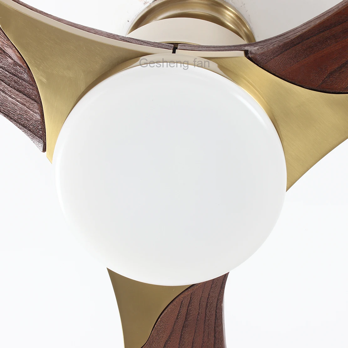 Nordic decorative 220v 52 inch fan ceiling wood 3 blades dc copper fan chandelier remote control energy saving ceiling fan light