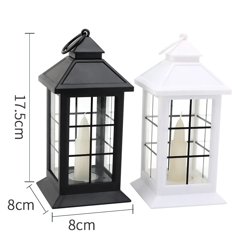 Decorative Hanging Candle Lantern Christmas Lantern with Flickering LED candle for Home Decor&Party