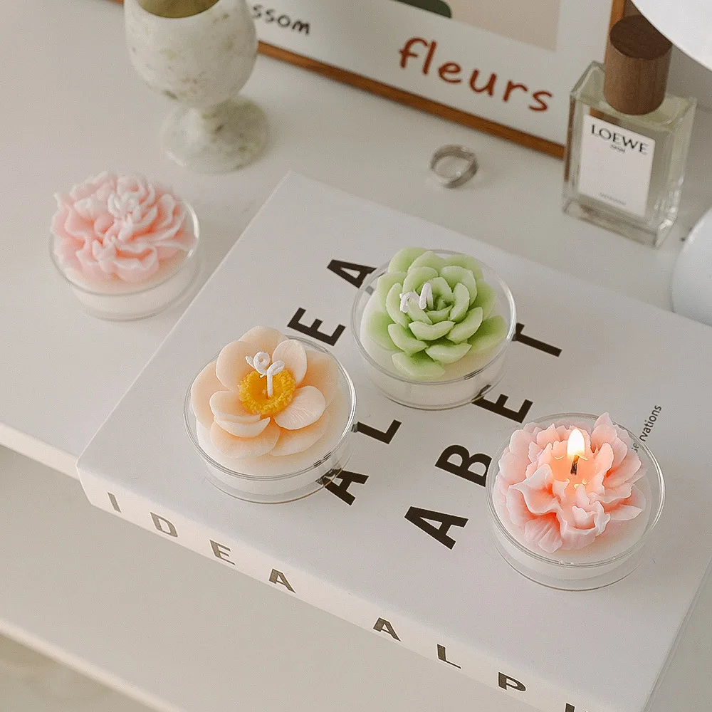 Holiday birthday gift candle Creative decoration simulation succulent aromatherapy candle