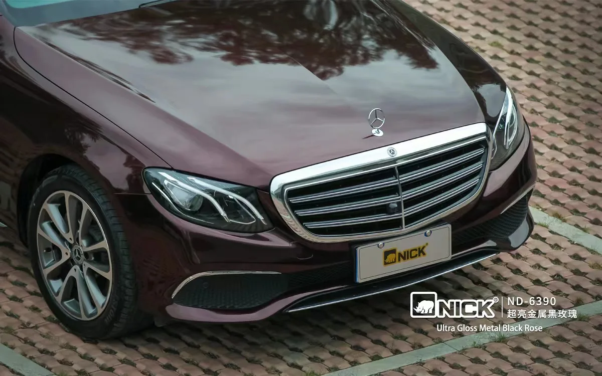 Car Vinyl Wrap for Sale PET Ultra Gloss Metal Black Rose Self Adhesive Vinyl Car Stickers Auto Wrap Vinyl Film Super Stretch