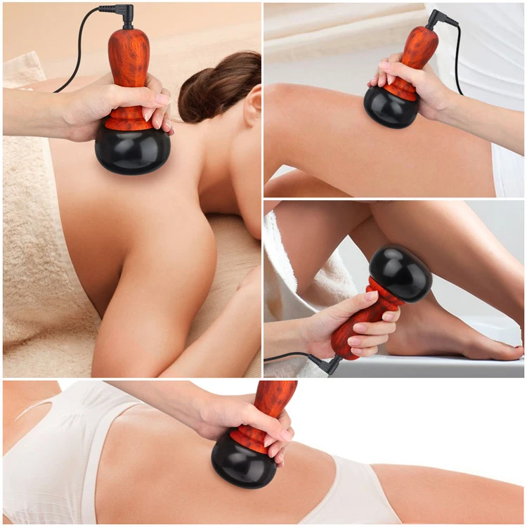 2 In 1 Body Face Portable Bianstone Gua Sha Electric Smart Cupping Massager Bian Gua Sha Natural Stone With Logo
