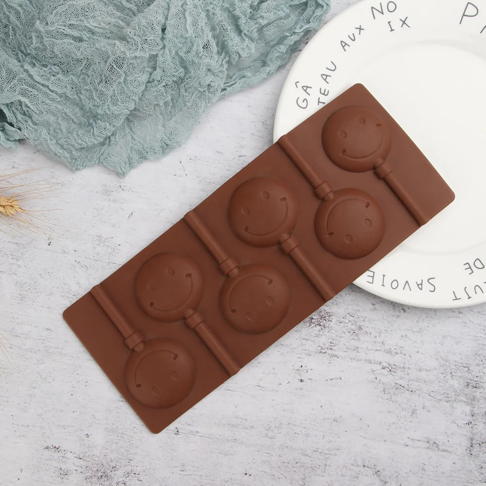 2024 Selling Well Products Round Mould Chocolate Molds Silicone Lollipop Candy Mold Tray With Shape of Smiley Small Flower