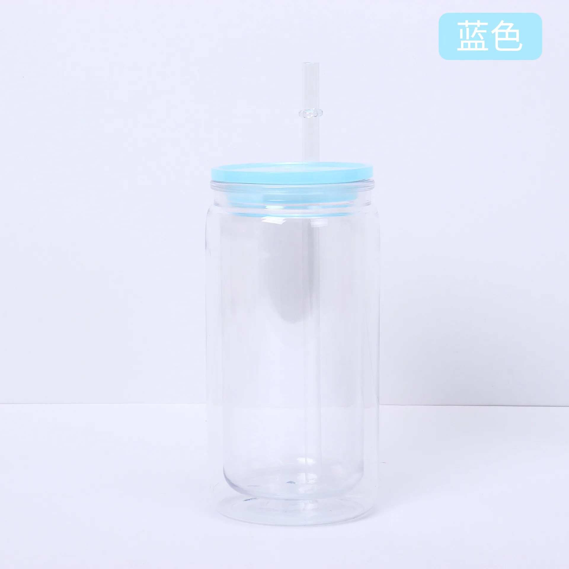 Plastic soda beer can predrilled double wall snowglobe tumbler clear 16oz plastic jerry can cup with silicone plug