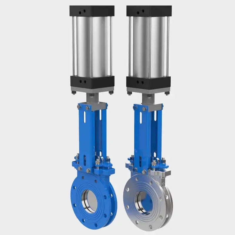 Flanged Pneumatic Knife Gate Valve 10 inch 150LB Stainless Steel Knife Gate Valve Slurry Knife Gate Valve