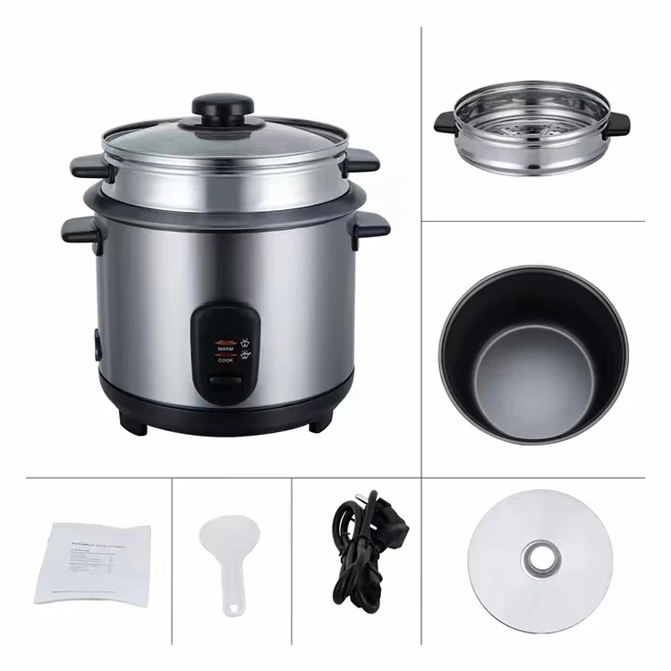 SriLanka Bangladesh Thailand 500W 700W 900W 8 Cups Small Size Kitchenware Cylinder SS Electric Rice Cooker