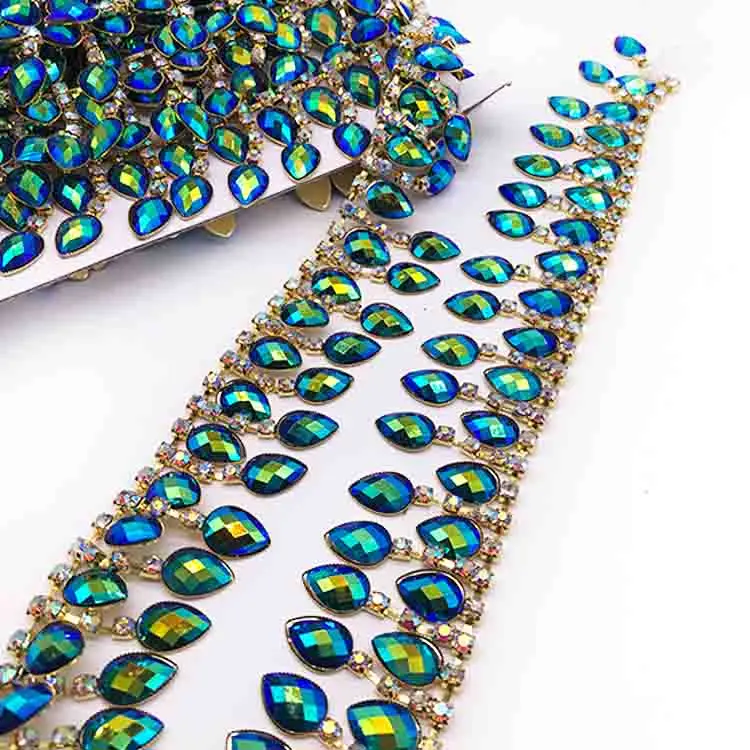 Supplies rhinestone trimmings sewing accessories rhinestone chain trim by the yard for the dress accessories
