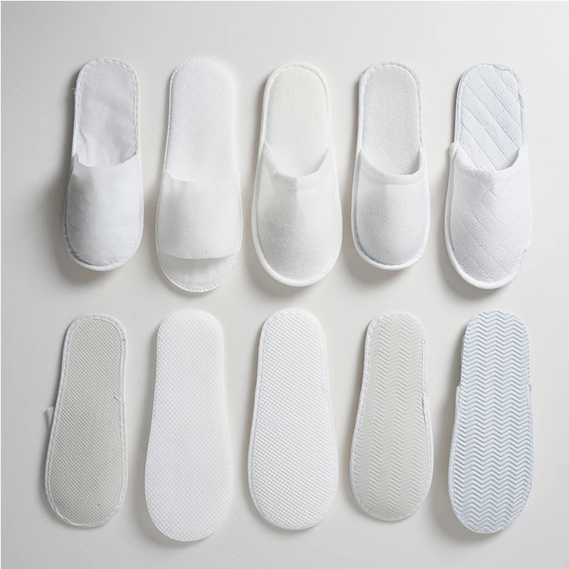 Роскошные гостиничные тапочки оптом на заказ нетканые бархатные льняные экологически чистые для отеля