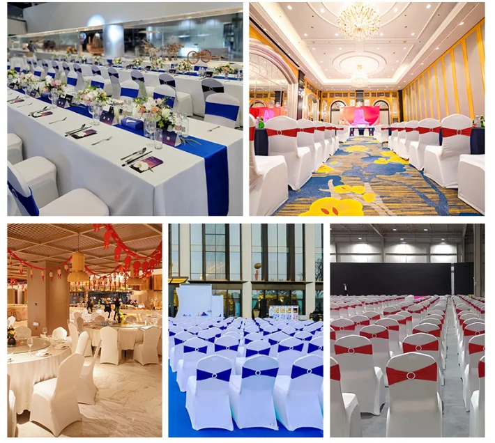 In stock Elastic banquet hotel chair cover full dust-proof wedding one-piece stool cover chair cover