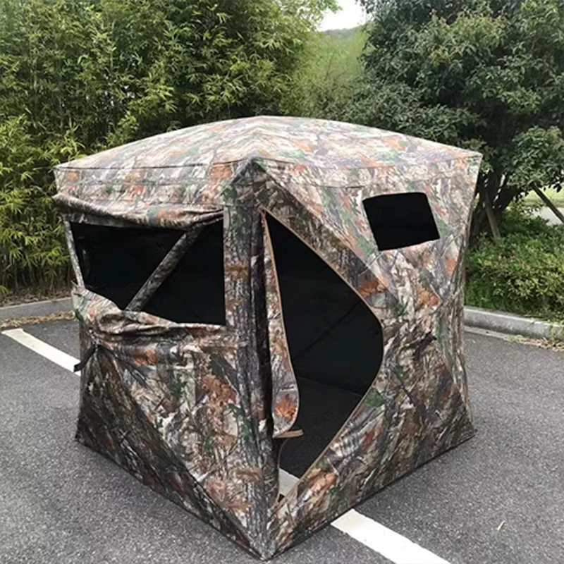 Portable Hide Chasse See Through Ground Blinds Material Camouflage See-Through Pop Up Hunting Blind Tent