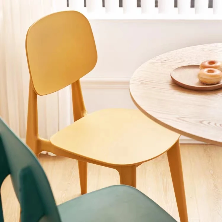 New design armless modern design colorful pp seat home leisure plastic dining chairs for cafeteria