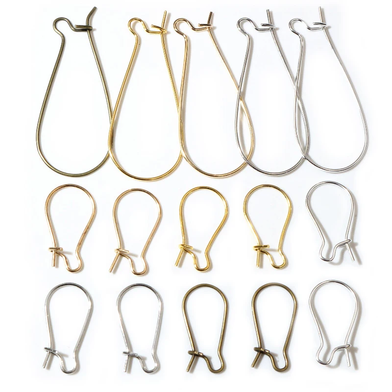 100pcs/Lot 9x18mm/11x24mm/16x38mm Silver Plated /Rhodium/Gold  Earring Hooks Wires for DIY Jewelry Making Findings Supplies