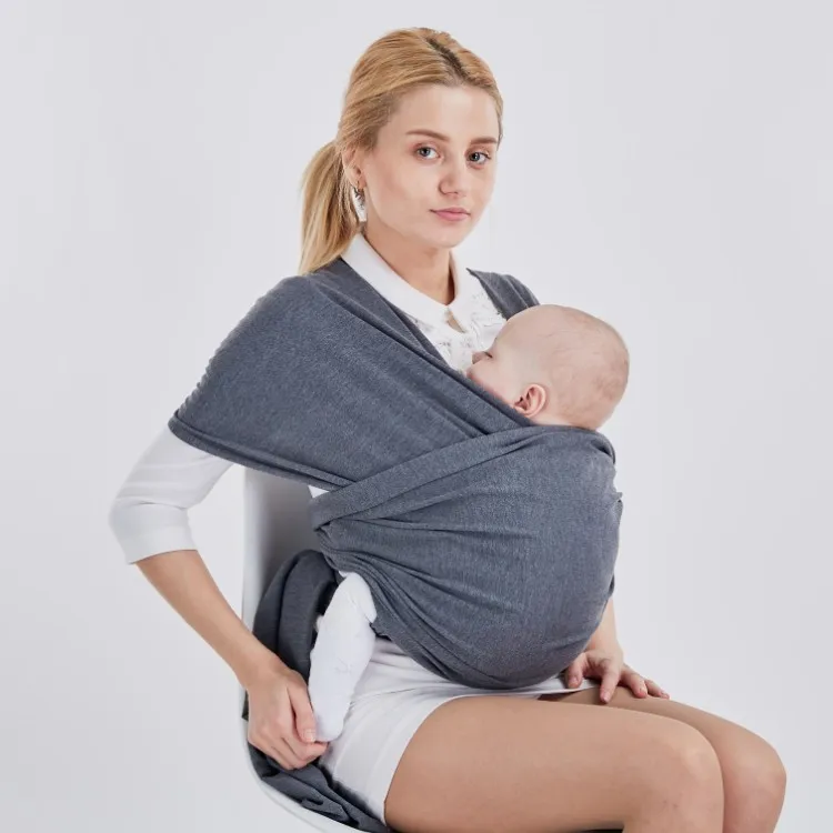 95%cotton 5%Spandex Knitted Stretchy breathable light weight baby carrier wrap organic premium baby carrier wrap