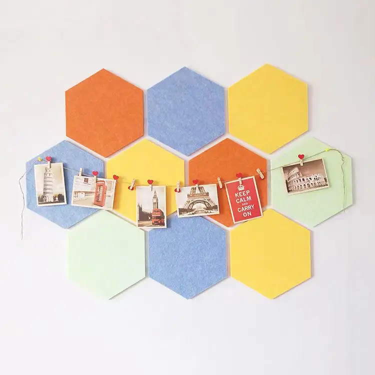 Clocell fireproof room polyester fiber felt sound-absorbing panel partition hexagonal square sound-absorbing panel