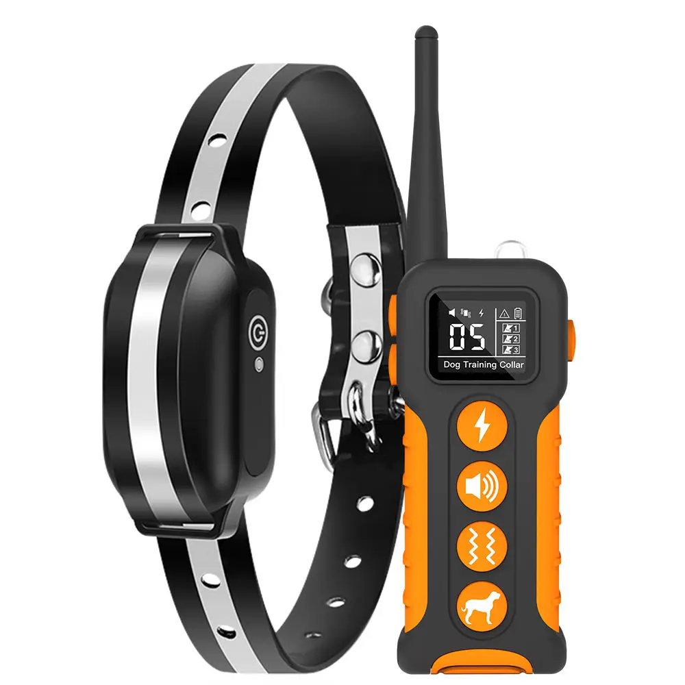 OKKPETS Rechargeable Stop Barking Dog Training Collar with Remote Control Waterproof IP67 Dog Collars For Large Dogs