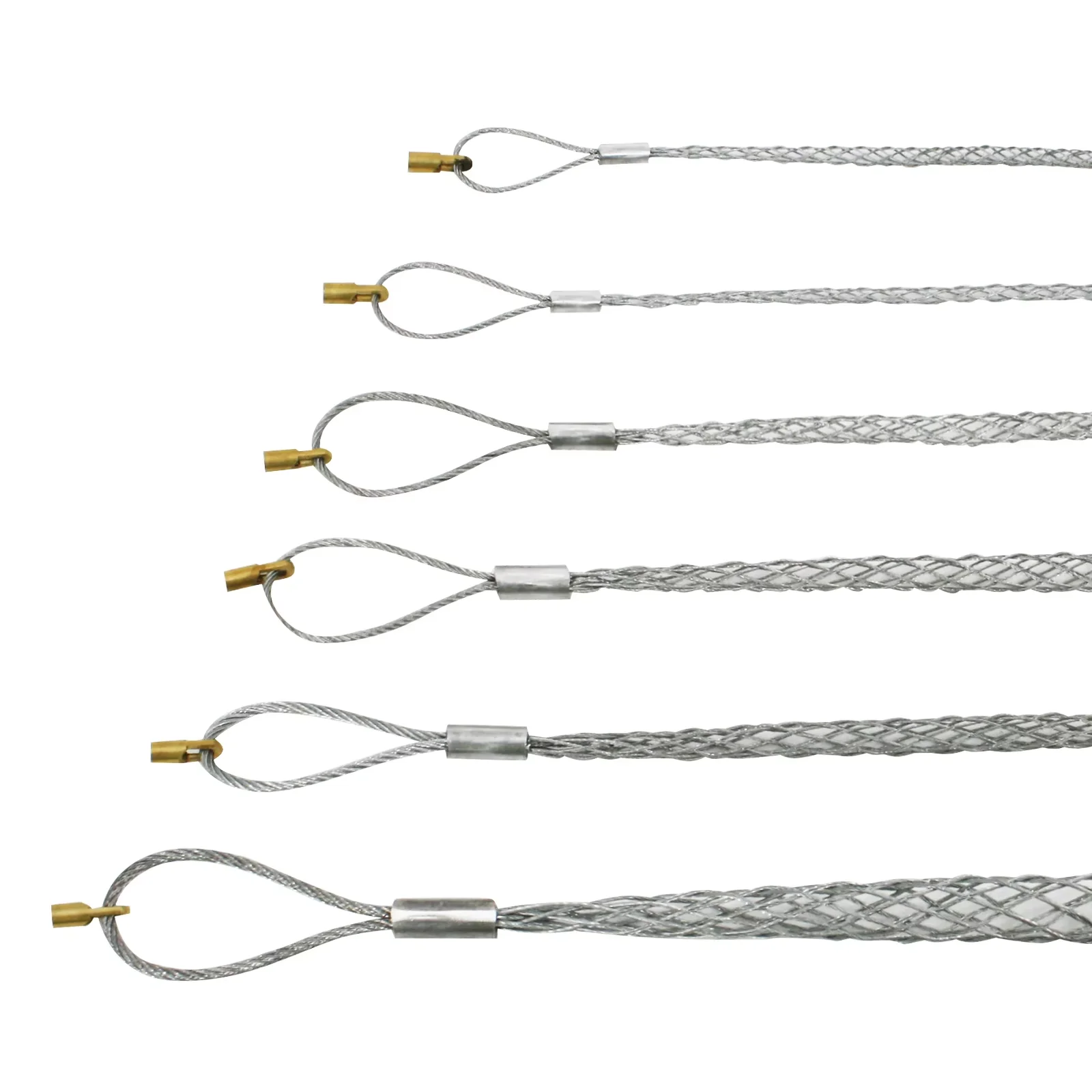 Cable Pulling Grip Sock Galvanizing Steel Cable Sock Kit Antislip Flexible Eye Mesh Rope Pipe Cable Wire Pulling Grips Lassos