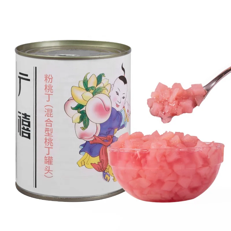 2022 новый продукт, консервированные розовые персиковые кубики для чайного магазина, фруктового чая, сырье для фруктового чая