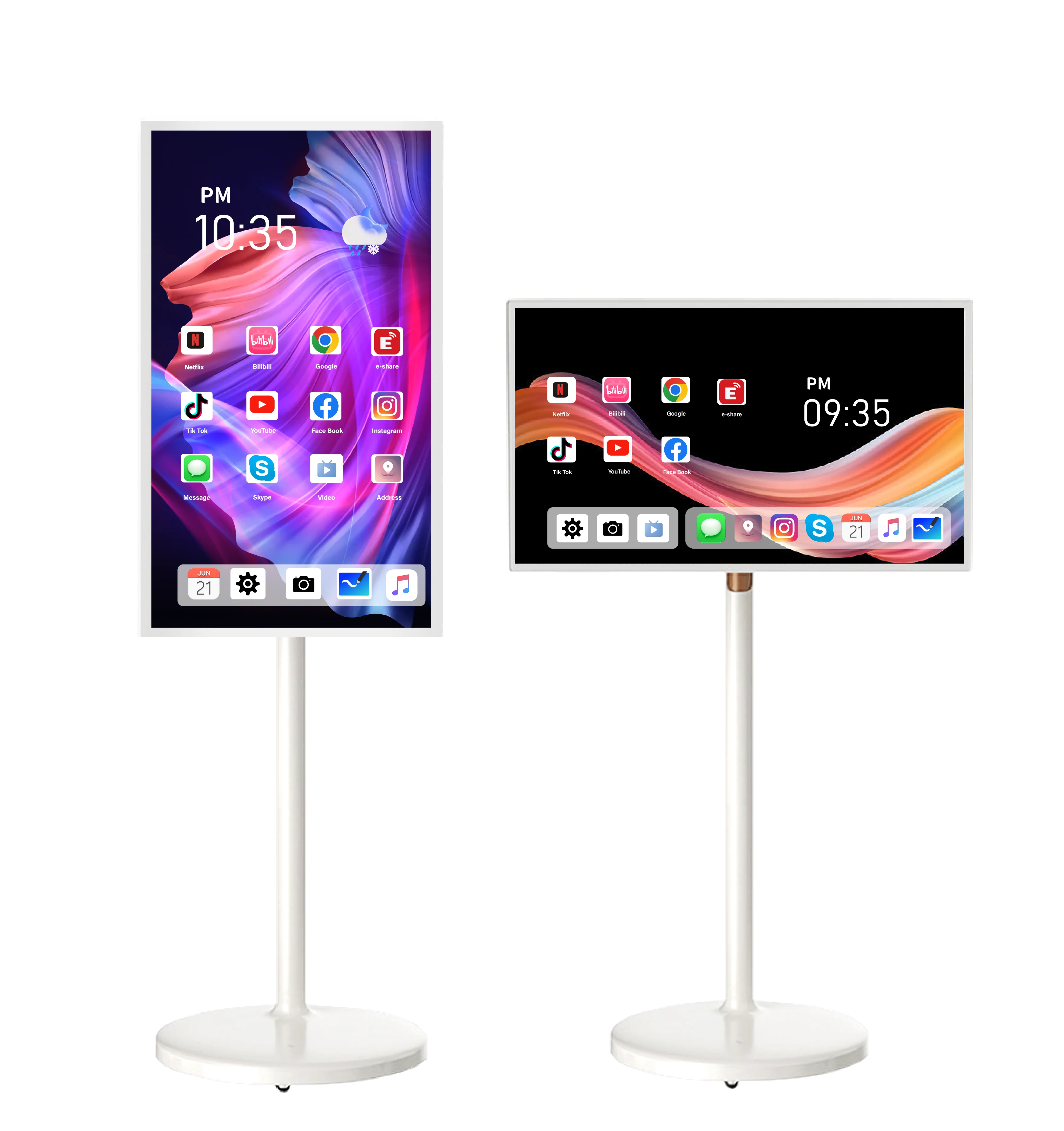 21.5 24 27 32 inch Portable TV HD Smart Interactive Touch Wireless Mobile Rechargeable LCD Android Display