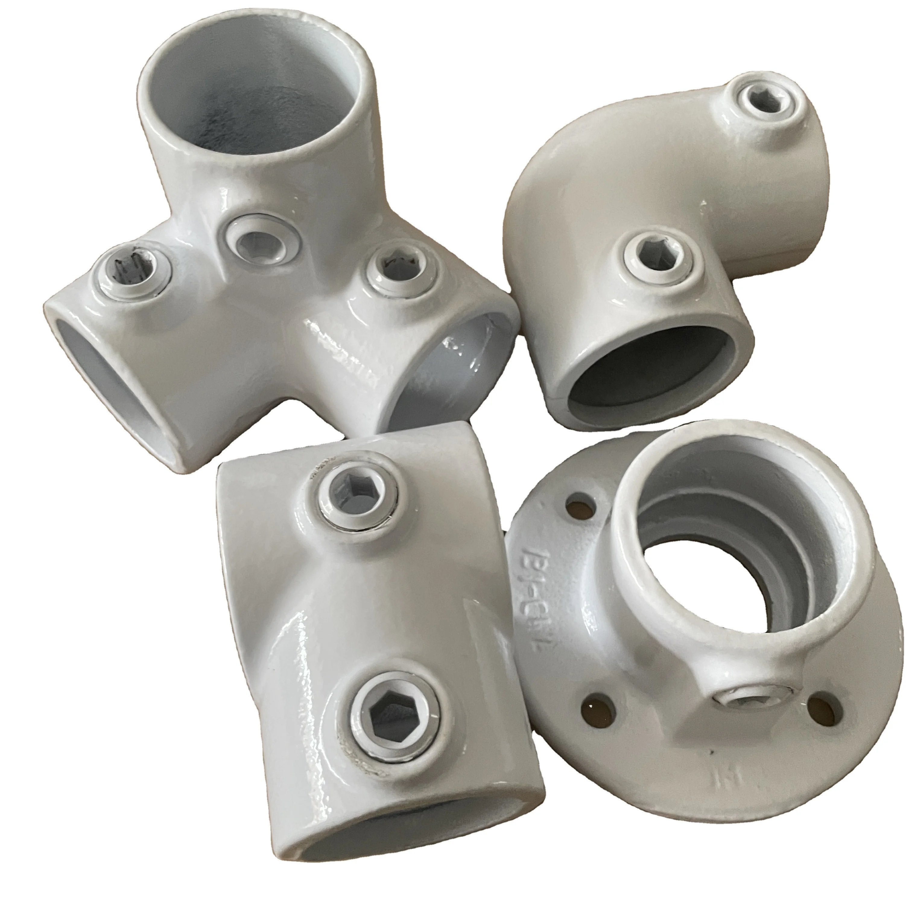 42.4 mm stable Steel pipe connectors 3 Way 90° elbow key clamp for fastenings