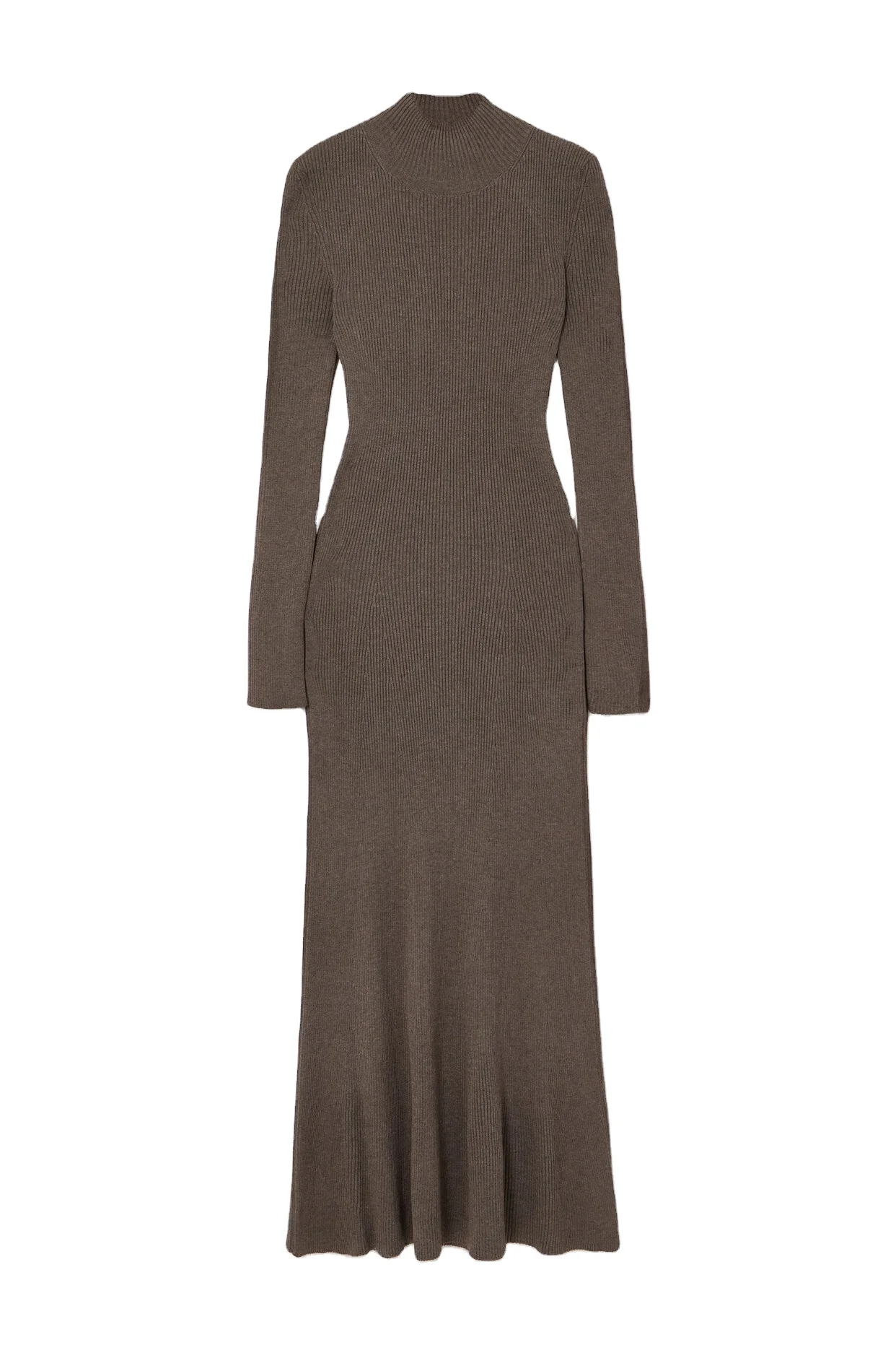 High quality clothing customization, backless ribbed silk blended ultra long dress, small order customization, Chinese factory