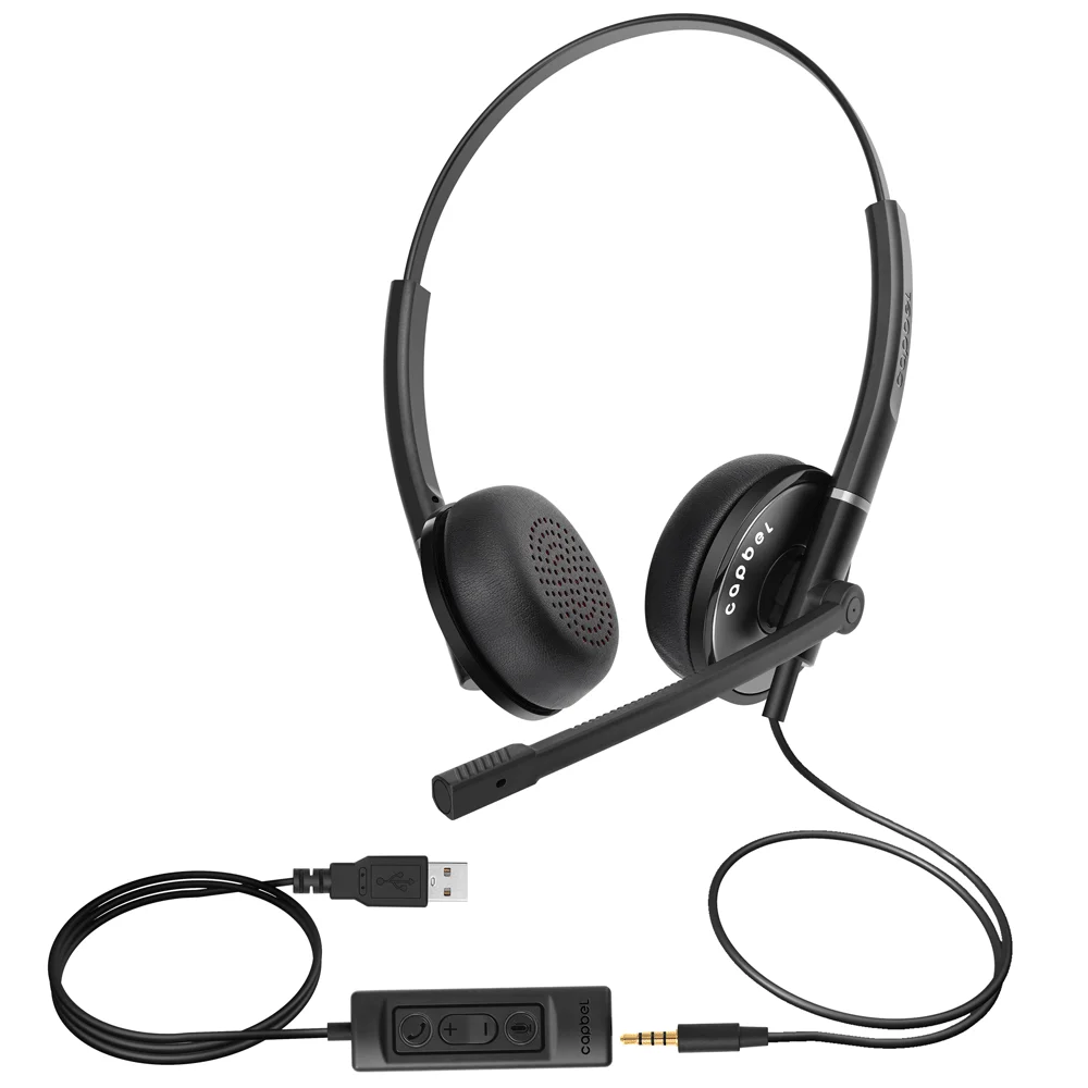 Universal 3.5mm USB Headset Noise Reduction Headset Office Wired Headphone with Mic PC Headset for Laptop/Cell Phone/Call Center